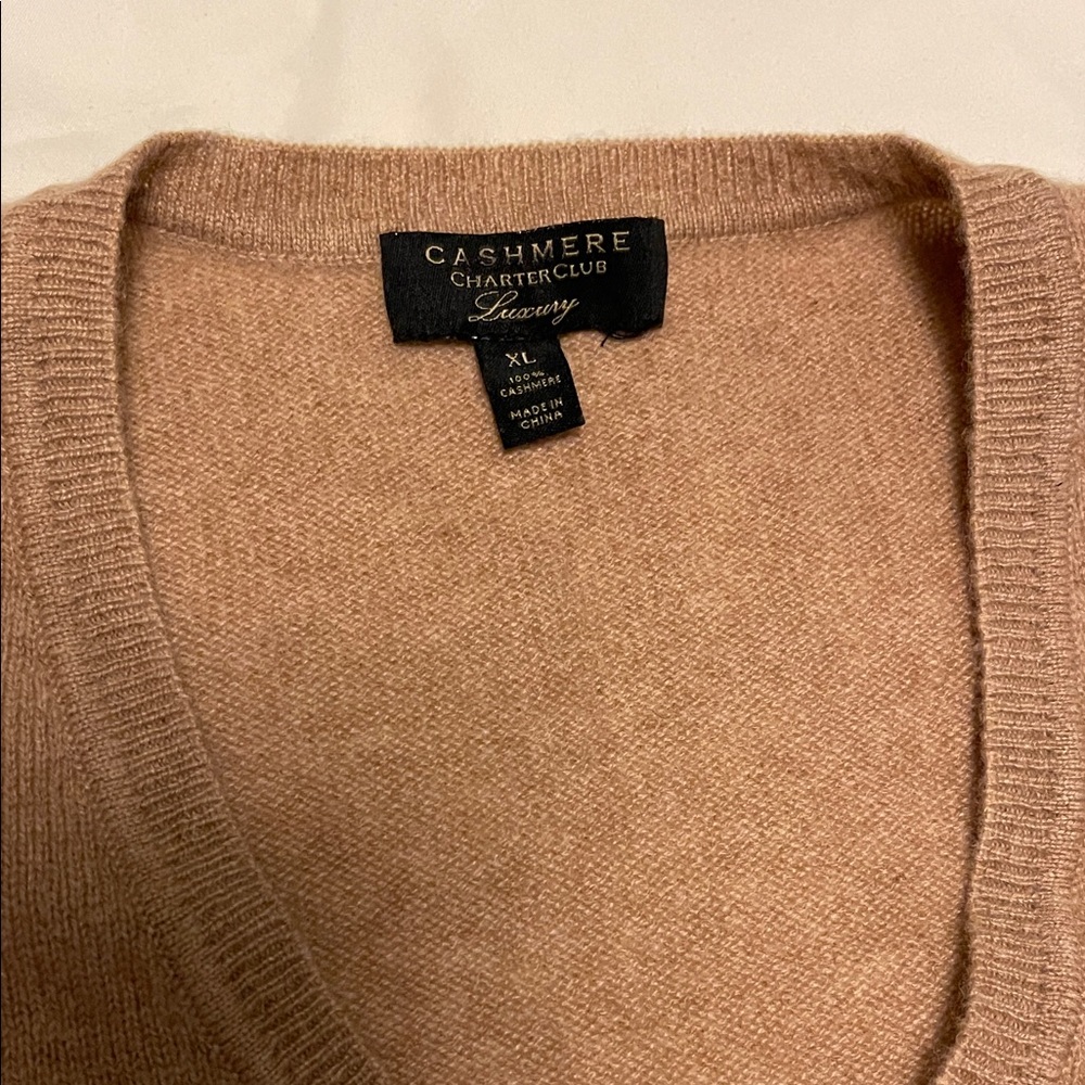Charter Club Tan V-Neck Sweater